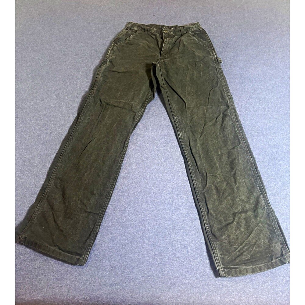 Carhartt B11 BLK Men's Black Canvas Cotton Work Pants Construction 31x34